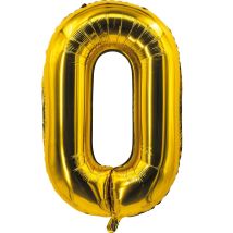 Ballon Aluminium - 85 Cm - Or - Chiffre 0 - P'tit Clown