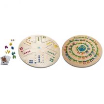 Plateau Jeux De Societe Geants En Bois 3 En 1 : Oie, Ludo, Toc - Format Xxl - Bs Toys - BuitenSpeel