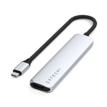 Satechi Hub Usb-c Slim Multiport 6-in-1 4k Power Delivery 100w Argent