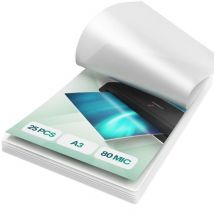 25 Pochettes De Plastification A3 - 80 Mic, 25 Feuilles De Plastification Standard- Brillantes, Qualité- Coins Arrondis- Acropaq - Acropaq