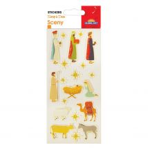 Stickers Crèche De Noël - Paillettes - Global Gift