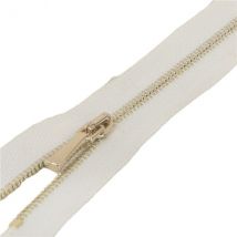 Fermeture Non Séparable Maille Fine Or - Blanc - My mercerie