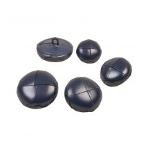 Bouton Cuir Véritable Bleu Marine - My mercerie