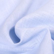 Tissu Ramie Lin Uni Bleu Ciel - Au Mètre - Craftine