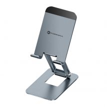Forcell Support Bureau Pour Smartphone / Tablette Pliable Ultra Compact En Aluminium Gris