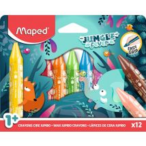 12 Crayon Cire Maxi Jungle Fever - Maped - Rouge