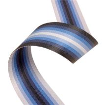 Bobine 10m Sangle À Rayures / Stripes Bleu 40mm - Stephanoise