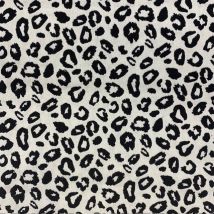 Tissu Jacquard Léopard Black & White - Au Mètre - Craftine