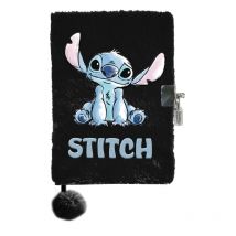 Carnet Secret Stitch Disney Fourrure Noire Et Pompon - No Name