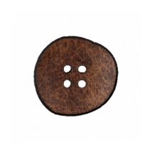 Bouton Recyclé Cuir 20 Mm X 2 Motif Brut - Union Knopf Marron - PrymUnionKnopf