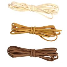 Lacet Plat En Suédine Ecru Ocre Brun Clair 3 Mm X 2 M - Megacrea DIY