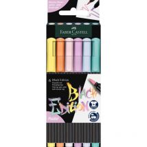 Lot De 6 Feutres Faber Castell - Pastels - Black Edition