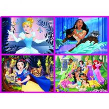 4 Puzzles Enfant Les Princesses Disney : Blanche Neige - Cendrillon 50 - 80 - 100 - 150 Pieces - Educa - 17637 - Educa