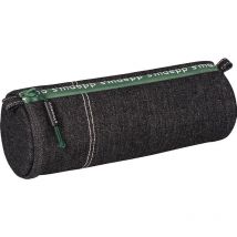 Grande Trousse Scolaire - Ronde - Noir - Imitation Jeans - 22 X 8 Cm - Brunnen - Bruneau