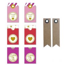 Etiquettes Autocollantes Made With Love + 20 Étiquettes Kraft Fanion - Youdoit