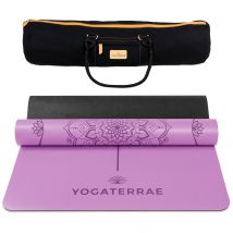 Tapis Yoga Violet Antidérapant Éco-durable Pu-caoutchouc Naturel Mandala Premium 183x68x0,4cm + Sac - YOGATERRAE