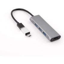 Hub 3 Ports Usb A 2.0 + 1 Port Hdmi - Bluestork
