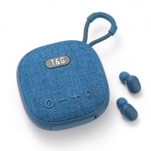 Mini Enceinte Bluetooth 2 En 1 Avec Écouteurs Tws Autonomie Longue Portée 10m Rouge Yonis - Yonis