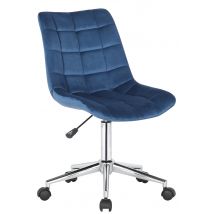 Chaise De Bureau En Velours Medford Bleu - Ovegna