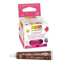 Stylo Chocolat + Colorant Alimentaire Naturel Rose Foncé - Scrapcooking