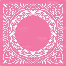 Pochoir Plastique Souple Réutilisable 30 X 30 Cm Fabrika Decoru Couronne Decoration 099 - FABRIKA DECORU