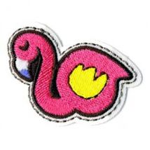 Ecusson Thermocollant Flashy Flamant Rose 5x3.5cm - My mercerie