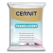Pâte Polymère - A Cuire - Pâte À Modeler - Glitter Or - Bloc De 56g - Cernit - Translucent
