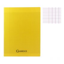 Cahier - 24x32(cm) - Grands Carreaux - 96 Pages - Couverture En Polypro Jaune - Sans Spirale - Hamelin
