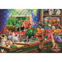 Puzzle 1000 Pièces - L'Heure Du Thé : Chatons Fauteurs De Troubles - Trefl