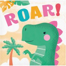 16 Petites Serviettes Dino Girl - CREATIVE PARTY