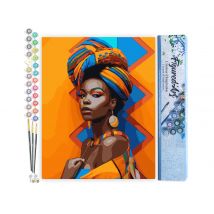 Peinture Par Numéro Figured'art - Fille Africaine Traditionnelle - Kit De Loisir Créatif Diy Numéro D'Art Complet - 40x50cm Sans Châssis En Bois