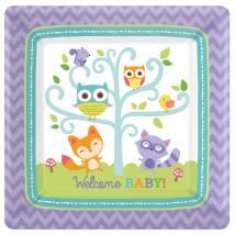 Lot De 8 Assiettes woodland Welcome 17.7 Cm - Amscan