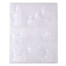 Moule: Parade D'Animaux, 8 Motifs, 3,5 - 8,5cm, Taille: 23,2x18,3cm - Rayher