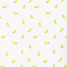 Tissu Coton Imprimé Citrons Jaunes Tia Sur Fond Blanc - Craftine
