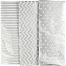 Assortiment De Papier De Soie - 50 X 70 Cm - Argenté - 6 Pcs - CC Hobby