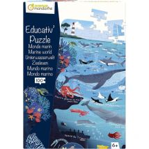 Puzzle - Educatif - 100 Pièces - Enfant Dès 6 Ans - Apprendre Le Monde Marin - Avenue Mandarine