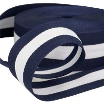 Film 25m Galon Stripes 40mm Bleu/blanc - Stephanoise