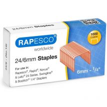 Agrafes - 24/6 - 6mm - Cuivré - Boîte De 1000 Unités - Rapesco - Esselte