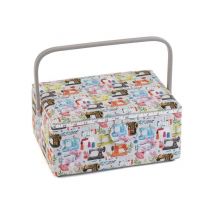 Coffret À Couture Motif Machine À Coudre - 15 X 23.5 X 10 Cm - Distrifil Multicolore