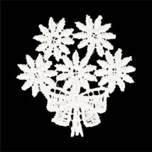 Ecusson Thermocollant Fleur Dentelle Bouquet 3,5cm X 3,5cm - My mercerie
