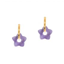 Boucles D'Oreilles Fleur En Pierres Améthyste - Sloya