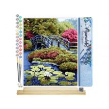 Peinture Par Numéro Figured'art - Le Pont De Nihonbashi Au Japon - Kit De Loisir Créatif Diy Numéro D'Art Complet - 40x50cm Toile Roulée + Châssis En