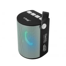 Enceinte Bluetooth Led Multicolore Radio Fm Port Usb Micro Sd Linq Argent