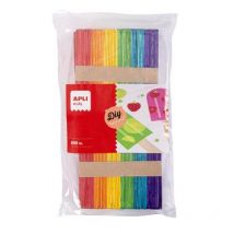 Bâtonnets En Bois 114x10mm Colorées 500 Pièces - Apli