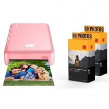 Kodak Pack Imprimante Photo Printer Pm220 Et 2 Cartouches Msc50 - Photos 5.4 * 8.6 Cm, Wifi, Compatible Avec Ios Et Android - Rose - Kodak