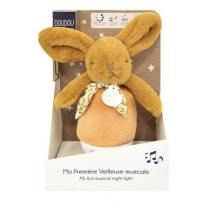 Veilleuse Bebe Musicale Culbuto Ocre - 16 Cm - Doudou et Compagnie