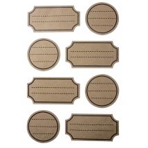 32 Stickers Etiquettes Imprimes Kraft Ht.27 - Graine Creative