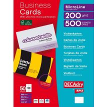 500 Cartes Visite 200g. Blanc 85x54 - Apli