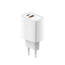 Myway Chargeur Secteur Avec Double Connecteur Pd 20w Usb-c - Qc 3.0 18 W Usb-a Blanc