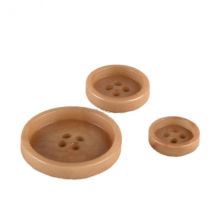 Lot De 3 Boutons Corozo 4 Trous Beige Antilope - MyMercerie